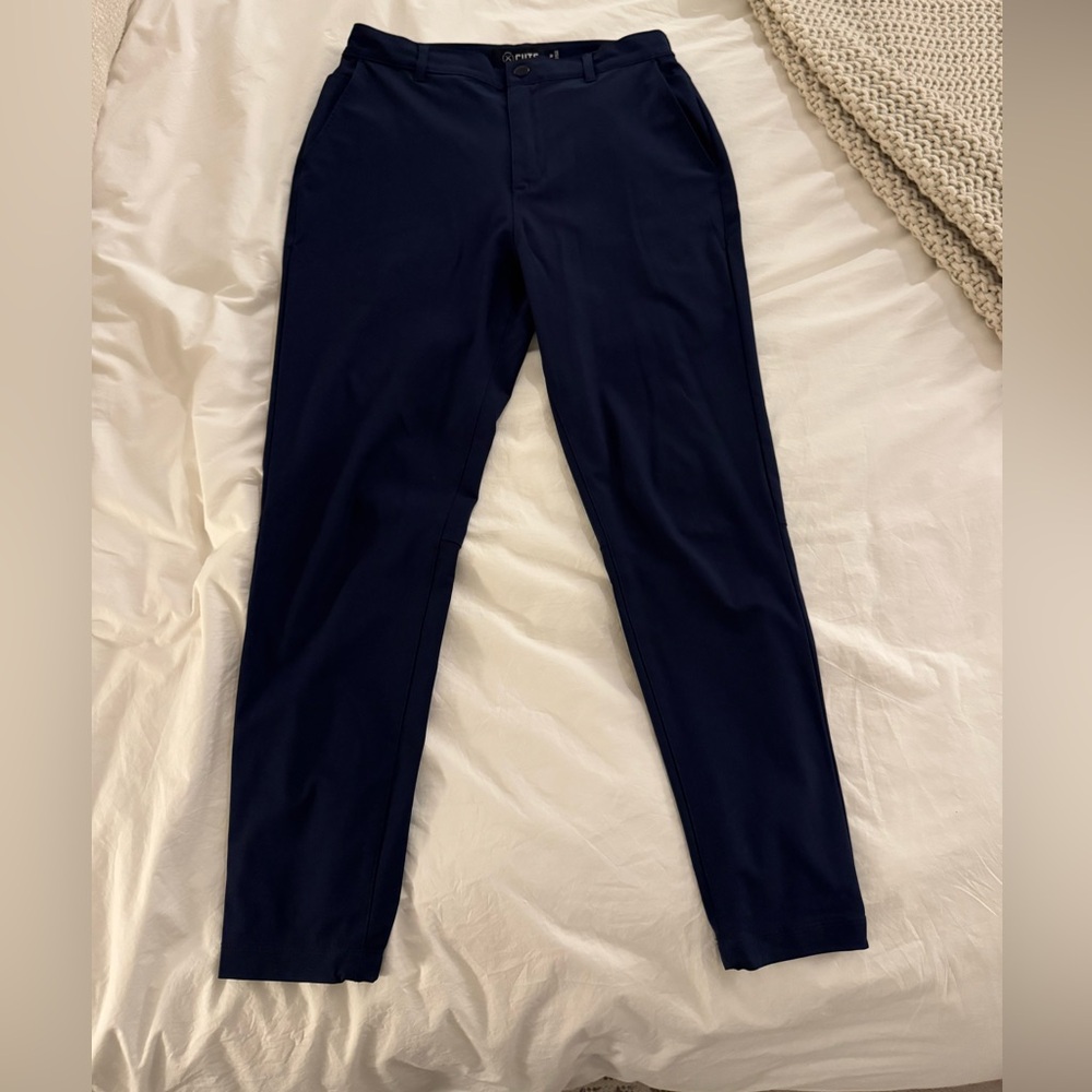 Cuts Navy Blue Slim Fit jogger-style Trousers